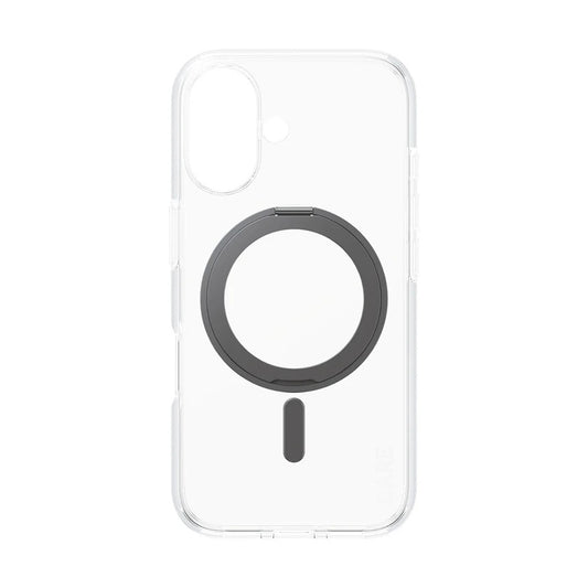 Husa MagSafe pentru Apple iPhone 16, PanzerGlass, Care Feature Kickstand, Transparenta Neagra