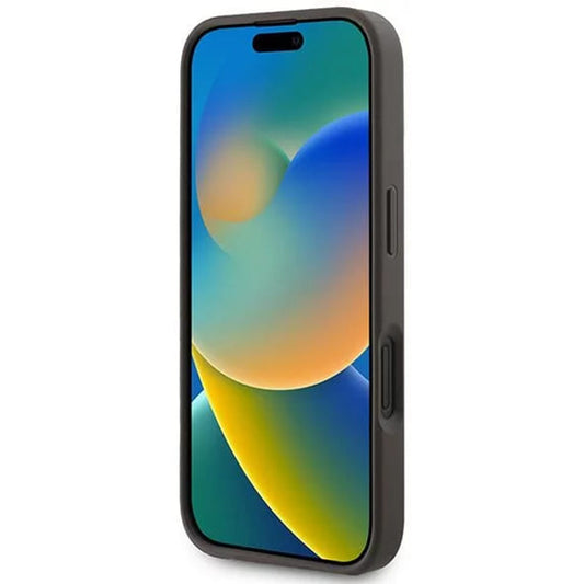 Husa MagSafe pentru Apple iPhone 16 Plus, Guess, 4G Ring Classic Logo, Maro