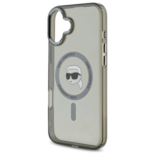 Husa MagSafe pentru Apple iPhone 16 Plus, Karl Lagerfeld, IML Karl's Head, Neagra