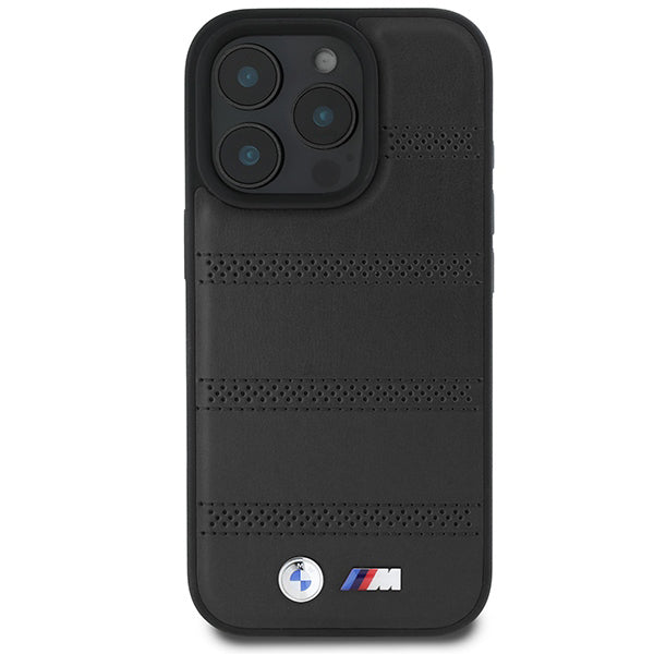 Husa MagSafe pentru Apple iPhone 16 Pro, BMW, M Perforated And Stitched Line, Neagra