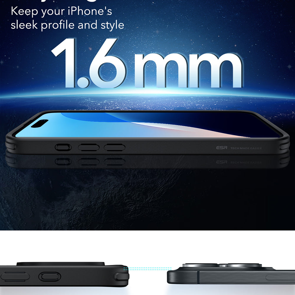 Husa MagSafe pentru Apple iPhone 16 Pro, ESR, Classic Hybrid, Neagra Transparenta