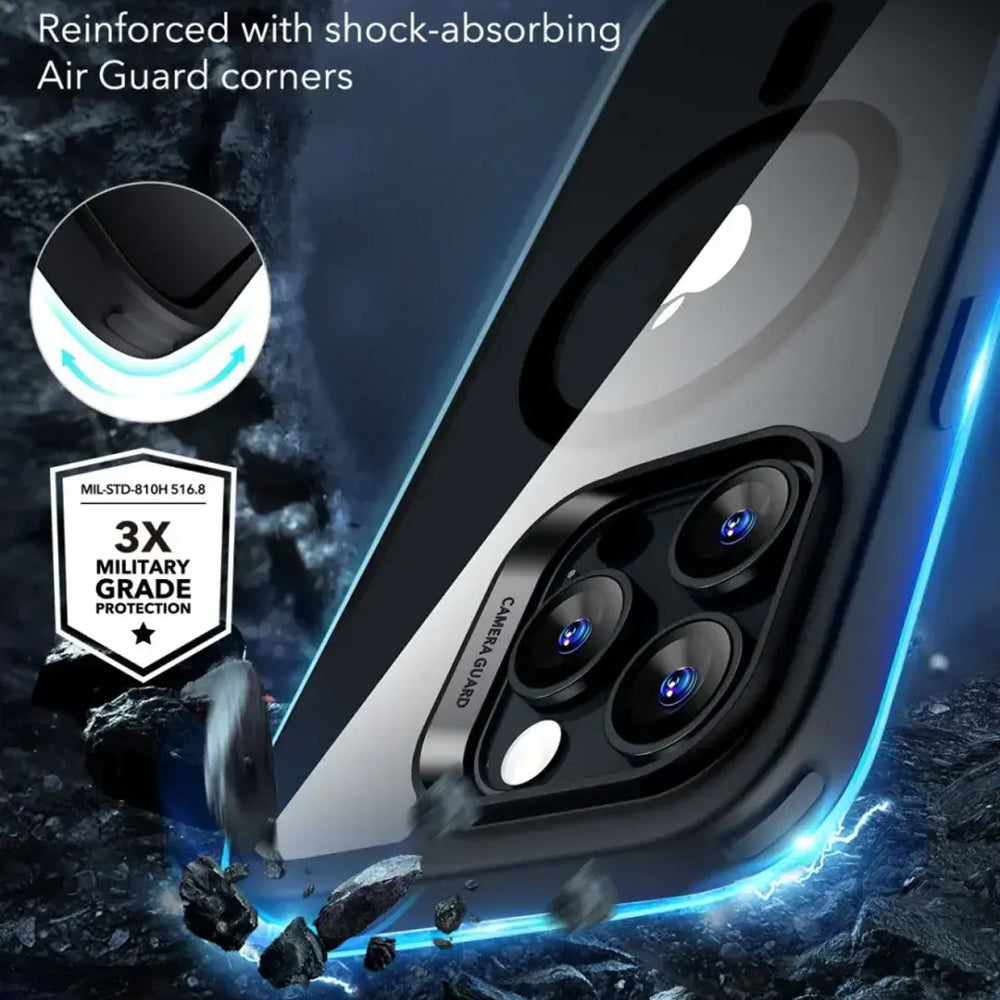 Husa MagSafe pentru Apple iPhone 16 Pro, ESR, Classic Hybrid Slide, Neagra Transparenta