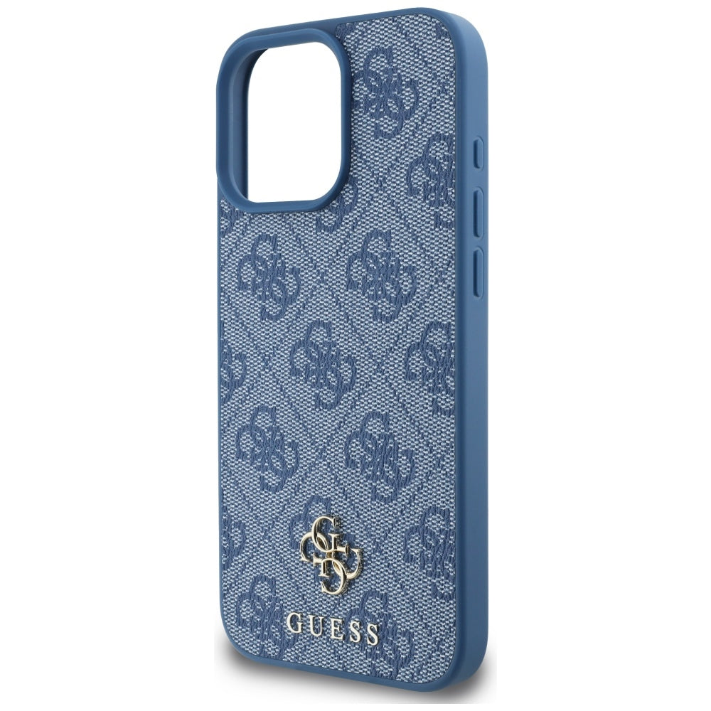 Husa MagSafe pentru Apple iPhone 16 Pro, Guess, 4G Small and Classic Logo, Albastra