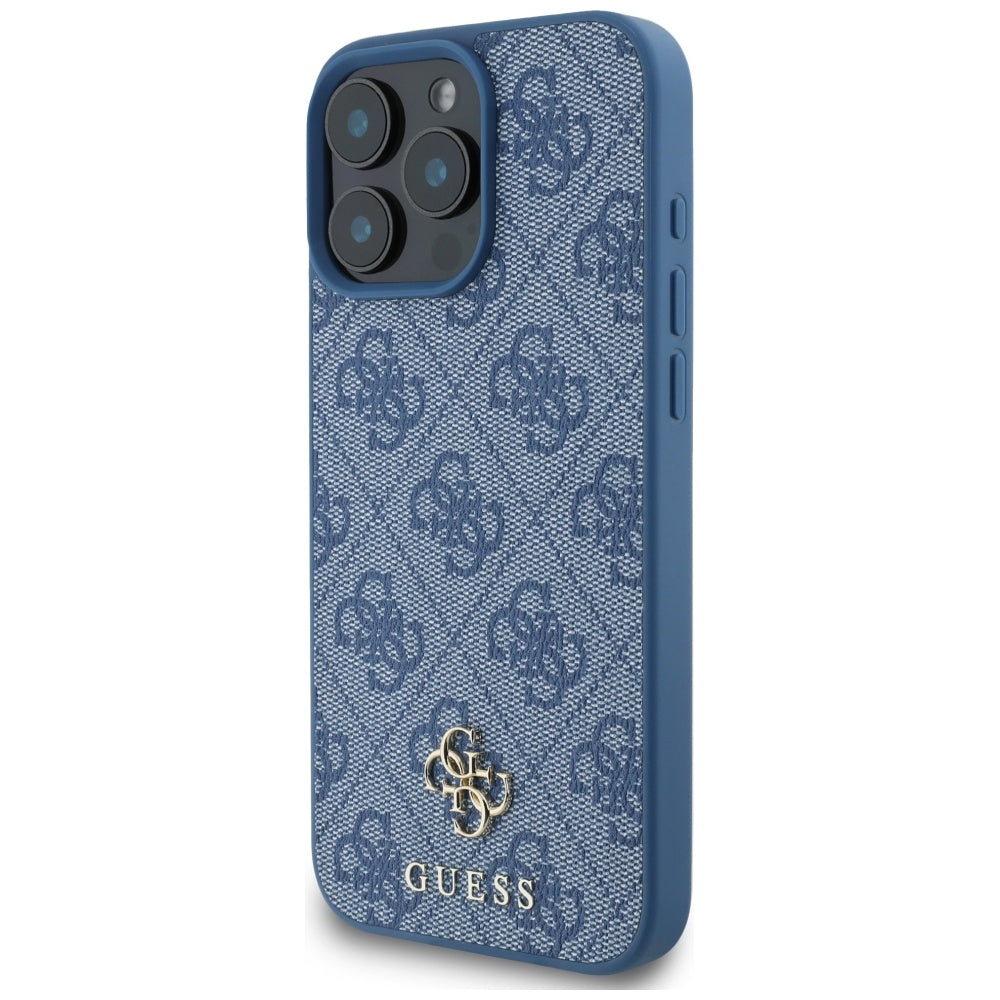 Husa MagSafe pentru Apple iPhone 16 Pro, Guess, 4G Small and Classic Logo, Albastra