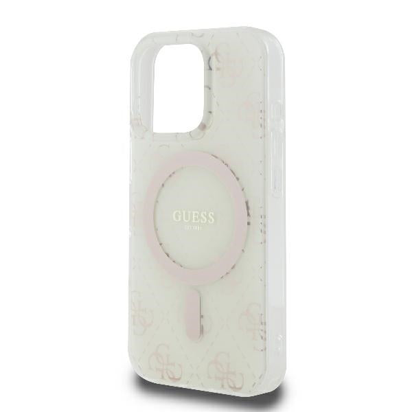 Husa MagSafe pentru Apple iPhone 16 Pro, Guess, IML 4G Background, Alba