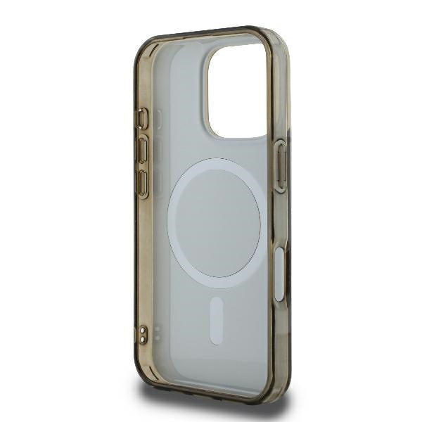 Husa MagSafe pentru Apple iPhone 16 Pro, Guess, IML 4G Background, Maro
