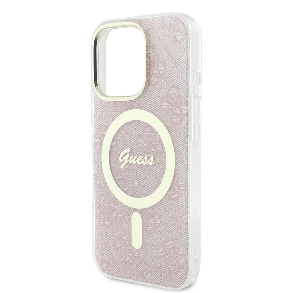 Husa MagSafe pentru Apple iPhone 16 Pro, Guess, IML 4G, Roz