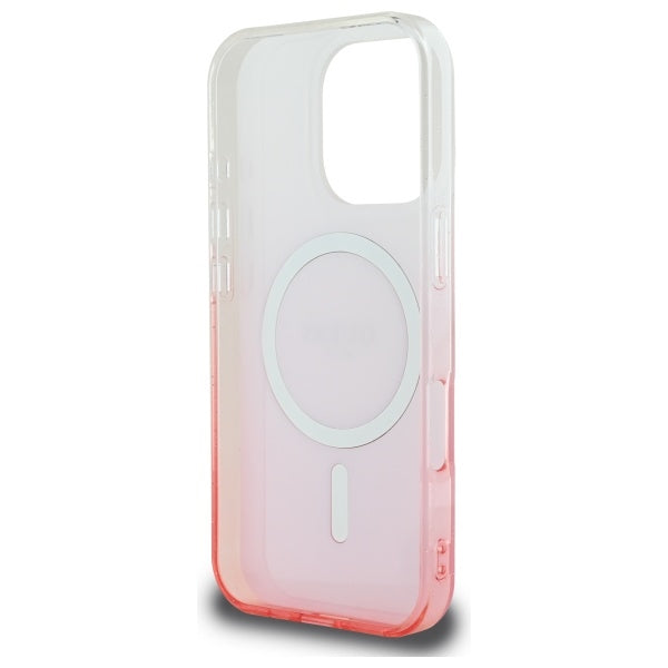 Husa MagSafe pentru Apple iPhone 16 Pro, Guess, IML Glitter Gradient, Roz