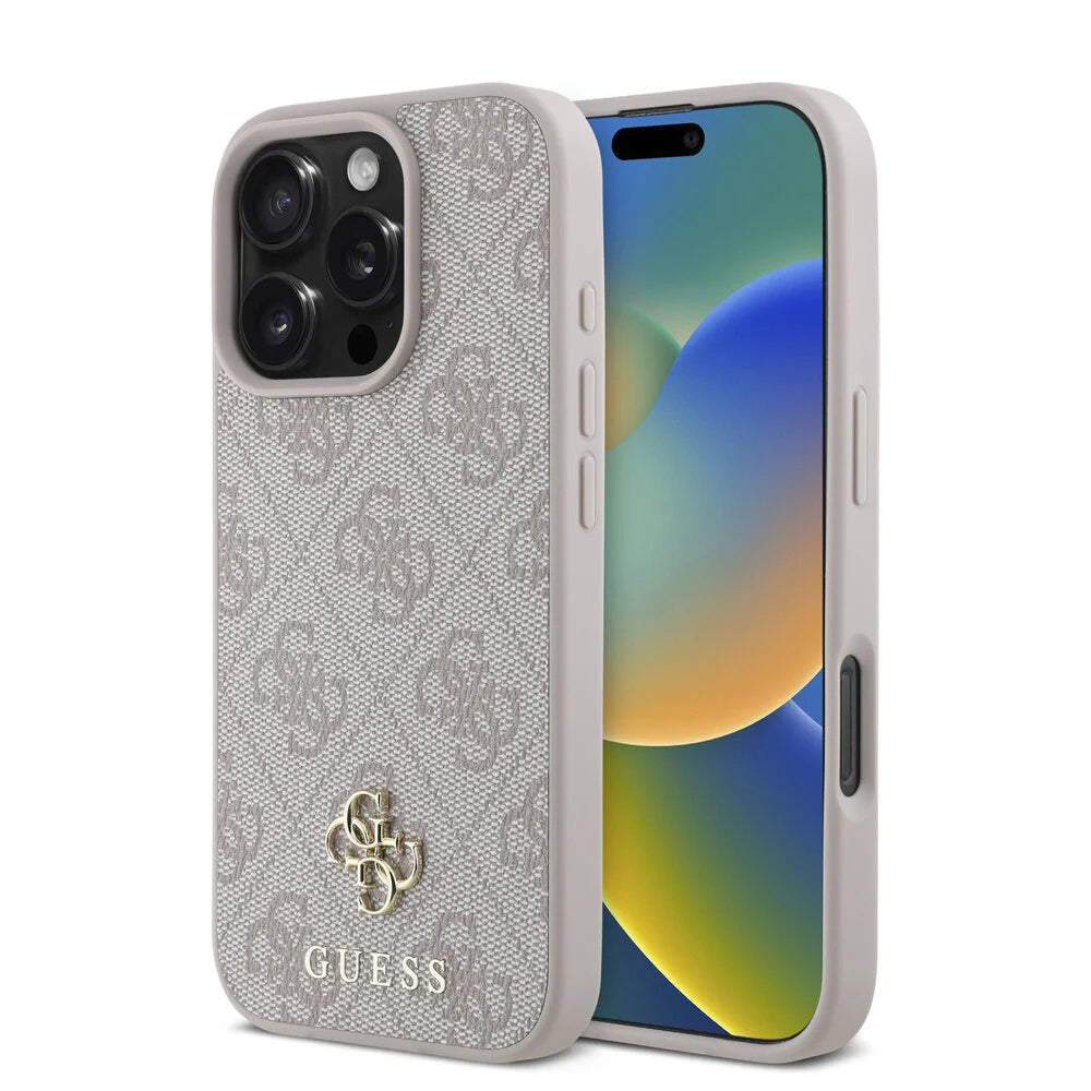 Husa MagSafe pentru Apple iPhone 16 Pro Max, Guess, 4G Classic, Roz
