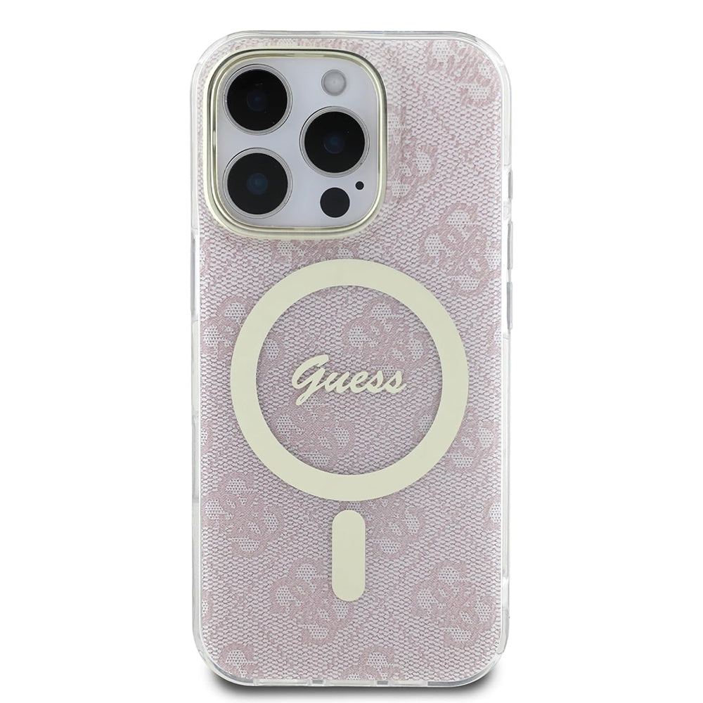 Husa MagSafe pentru Apple iPhone 16 Pro Max, Guess, IML 4G, Roz