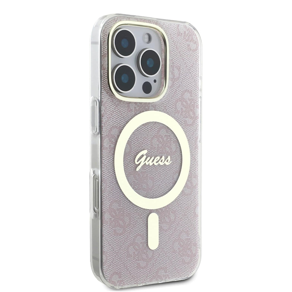 Husa MagSafe pentru Apple iPhone 16 Pro Max, Guess, IML 4G, Roz