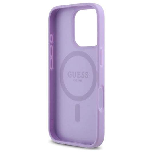 Husa MagSafe pentru Apple iPhone 16 Pro Max, Guess, Saffiano, Mov