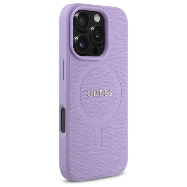 Husa MagSafe pentru Apple iPhone 16 Pro Max, Guess, Saffiano, Mov