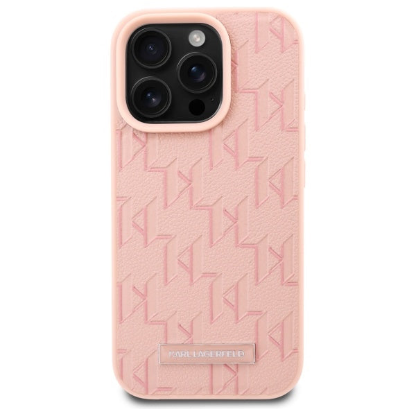 Husa MagSafe pentru Apple iPhone 16 Pro Max, Karl Lagerfeld, Hot Stamp, Roz