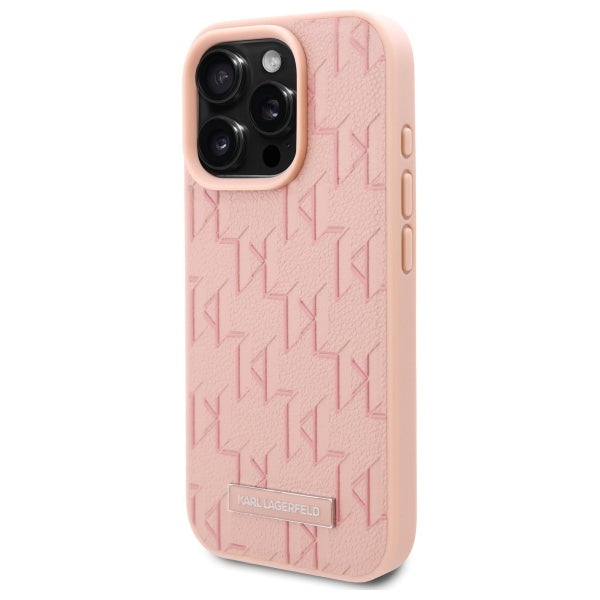 Husa MagSafe pentru Apple iPhone 16 Pro Max, Karl Lagerfeld, Hot Stamp, Roz