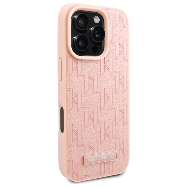 Husa MagSafe pentru Apple iPhone 16 Pro Max, Karl Lagerfeld, Hot Stamp, Roz