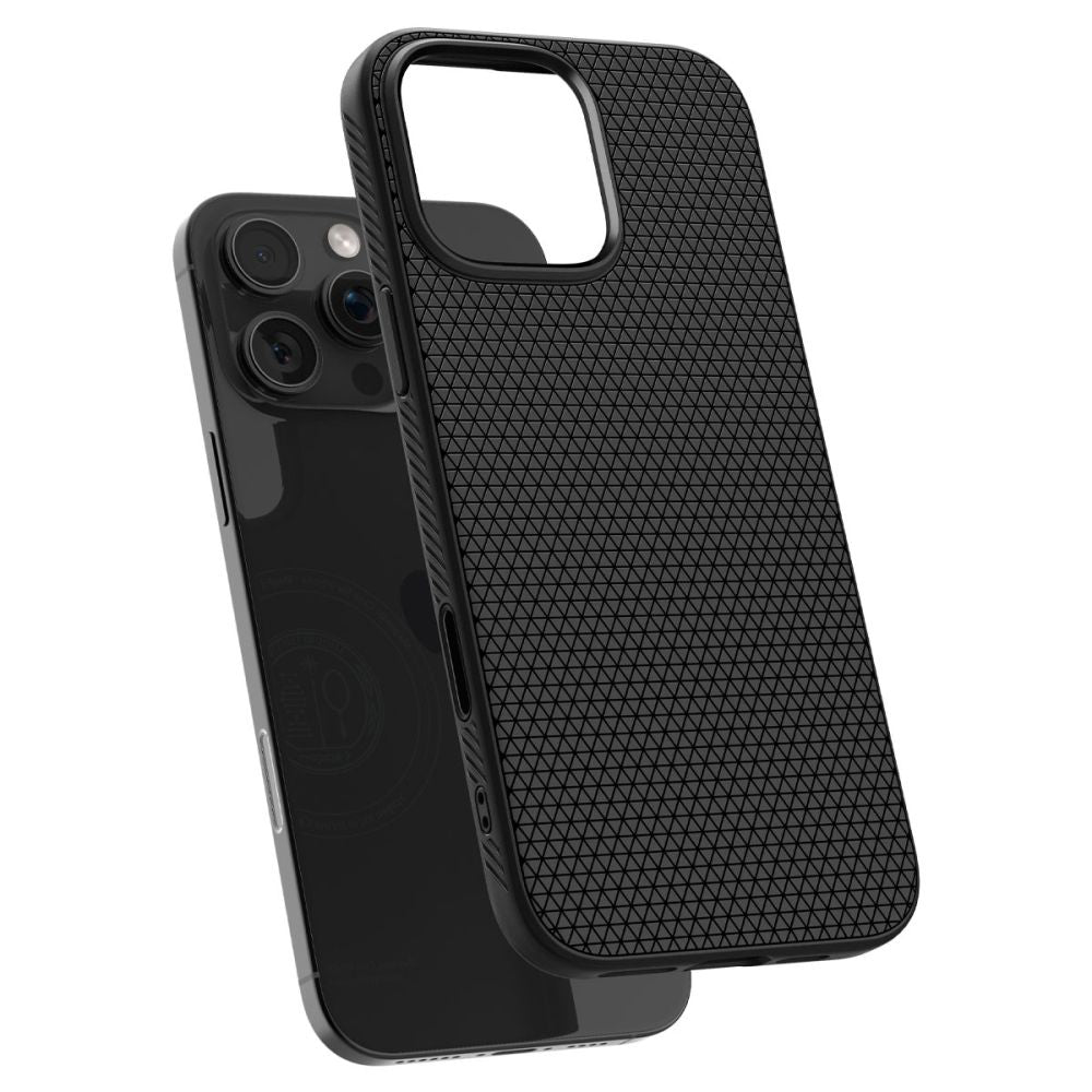 Husa MagSafe pentru Apple iPhone 16 Pro Max, Spigen, Liquid Air T, Neagra Mata