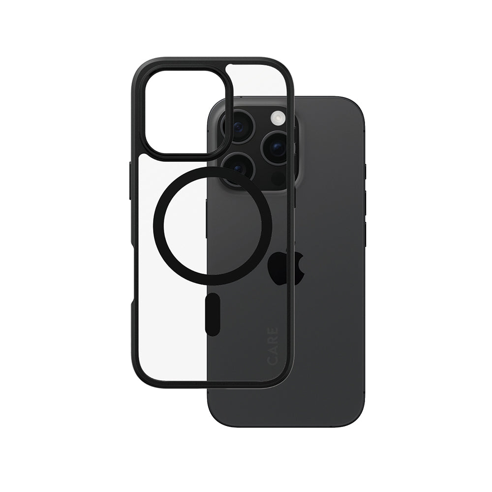 Husa MagSafe pentru Apple iPhone 16 Pro, PanzerGlass, Care Urban Combat, Neagra Transparenta