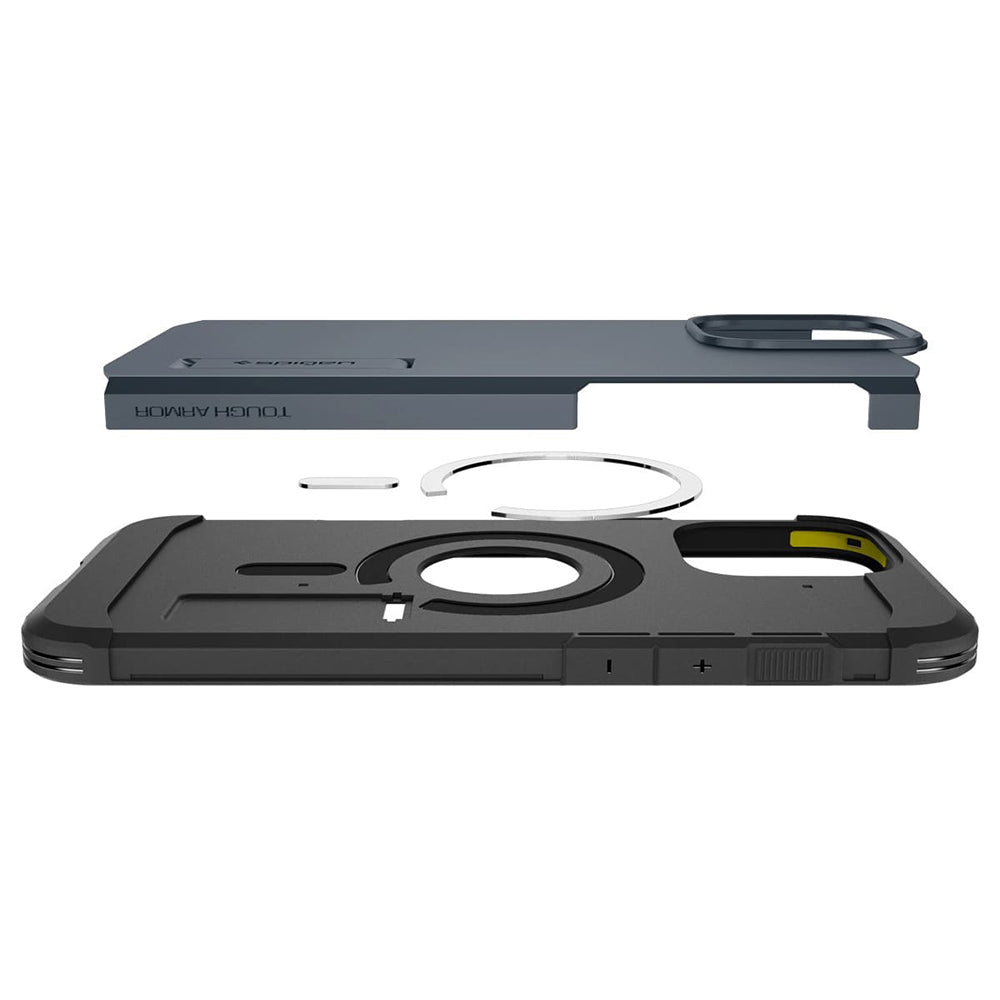 Husa MagSafe pentru Apple iPhone 16 Pro, Spigen, Tough Armor, Albastra ACS08147