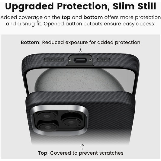 Husa MagSafe pentru Apple iPhone 16 Pro, Techsuit, Aramid Fiber, Neagra