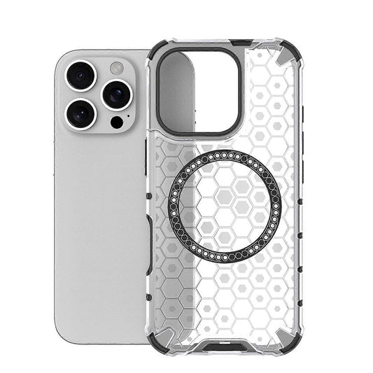 Husa MagSafe pentru Apple iPhone 16 Pro, Techsuit, HoneyComb Shield, Alba