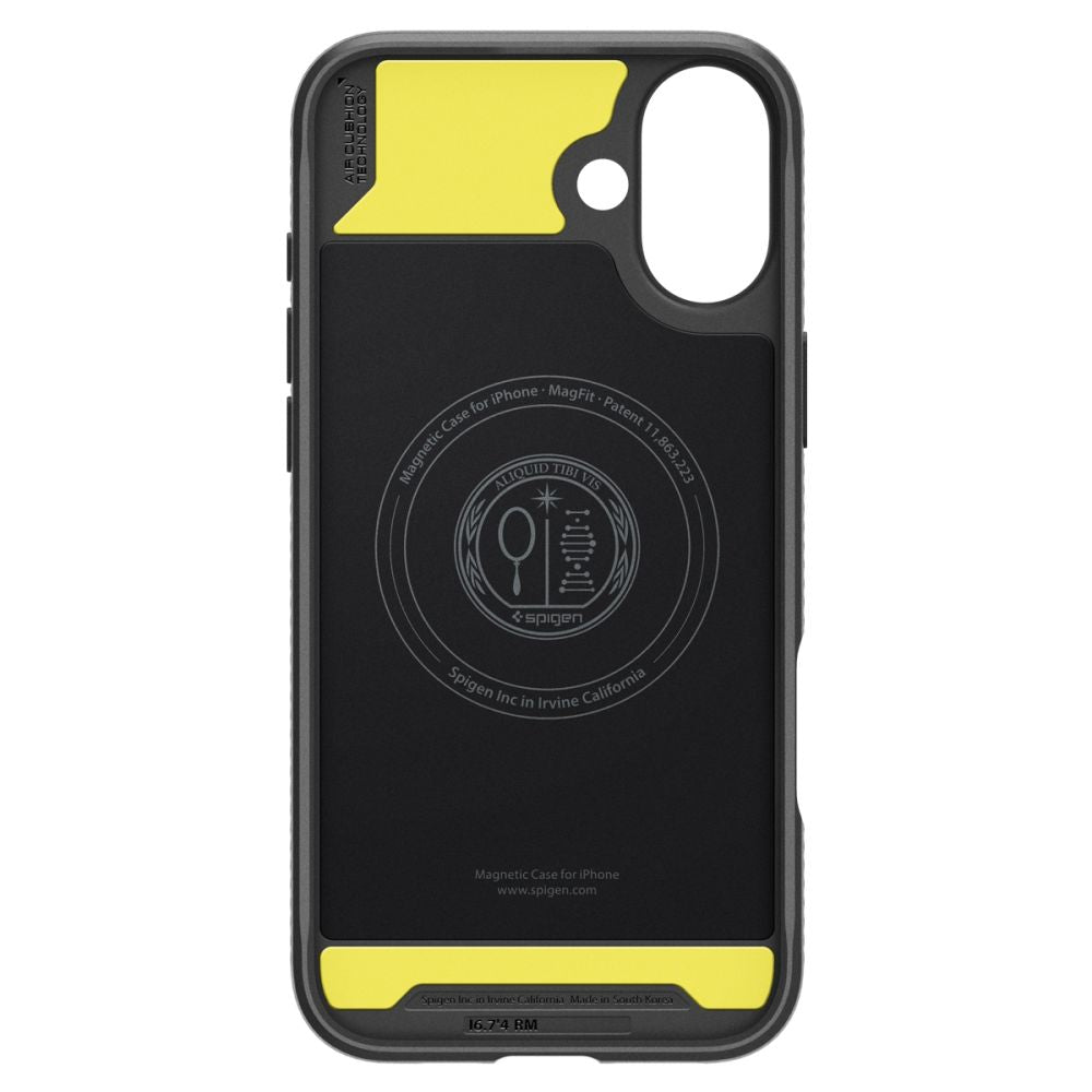 Husa MagSafe pentru Apple iPhone 16, Spigen, Rugged Armor, Neagra Mata