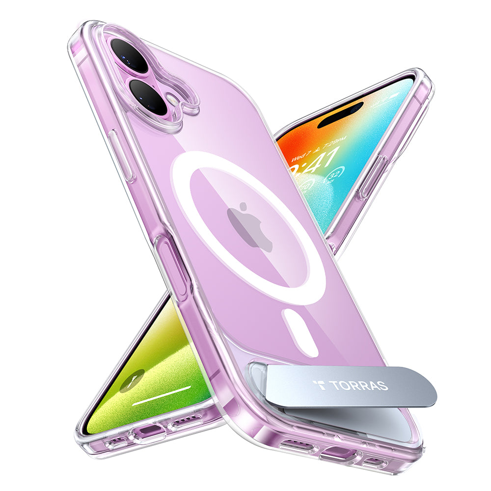 Husa MagSafe pentru Apple iPhone 16, Torras, Pstand, Transparenta
