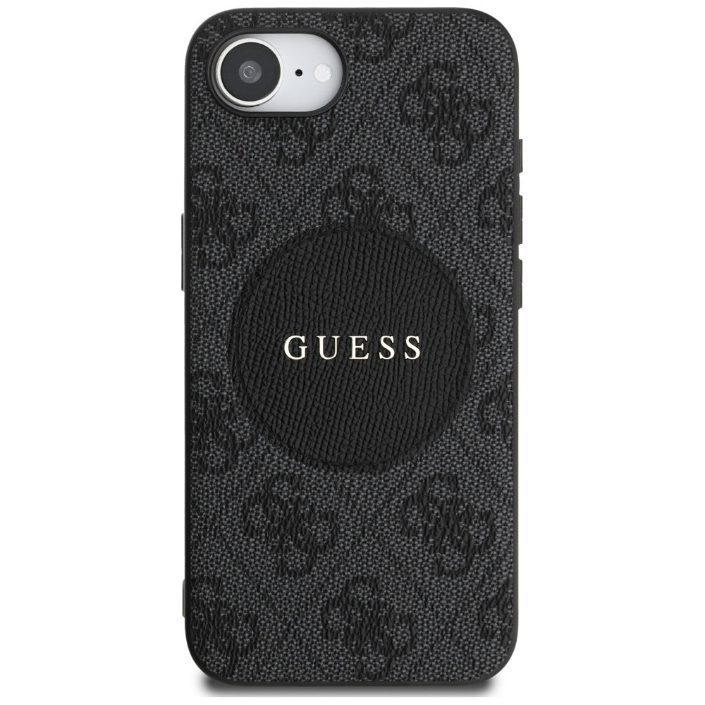 Husa MagSafe pentru Apple iPhone 17e / 16e, Guess, 4G Circle Classic Logo, Maro