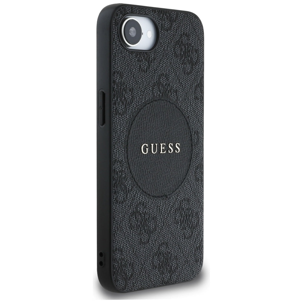 Husa MagSafe pentru Apple iPhone 17e / 16e, Guess, 4G Circle Classic Logo, Neagra