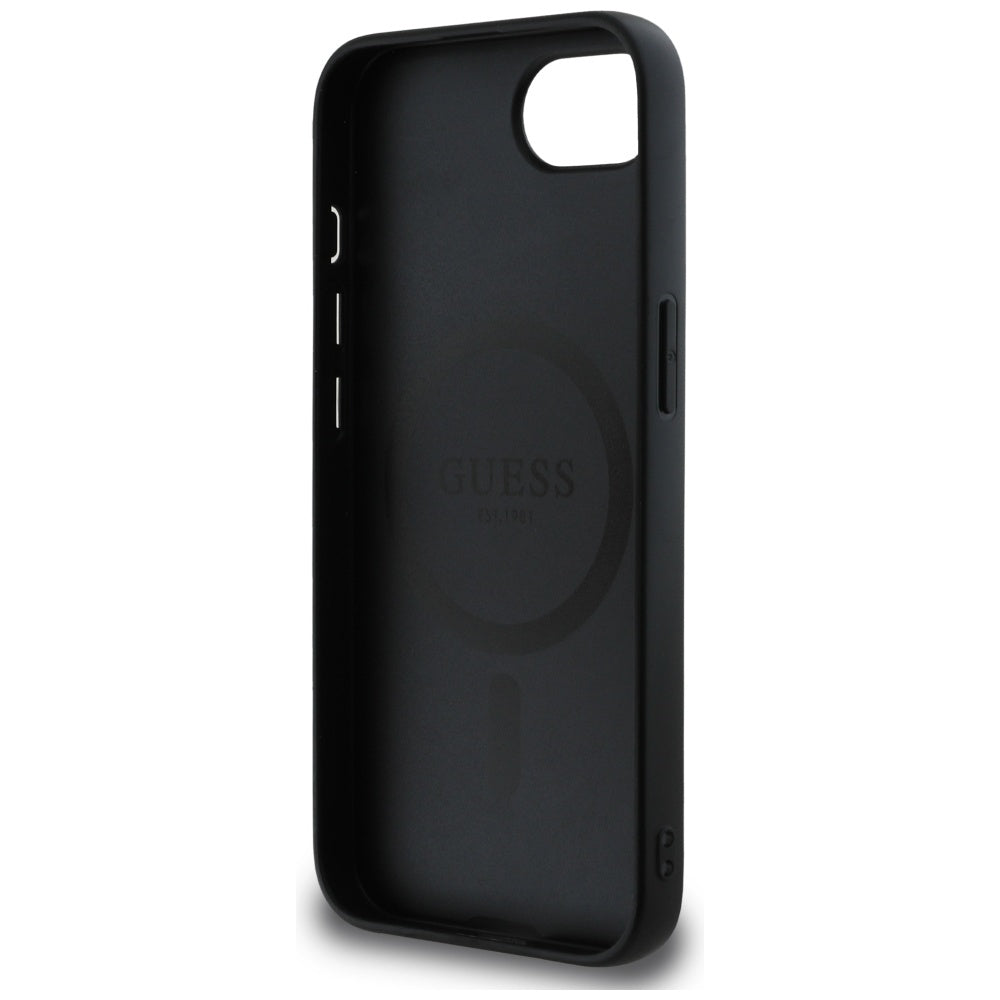 Husa MagSafe pentru Apple iPhone 17e / 16e, Guess, 4G Classic, Neagra