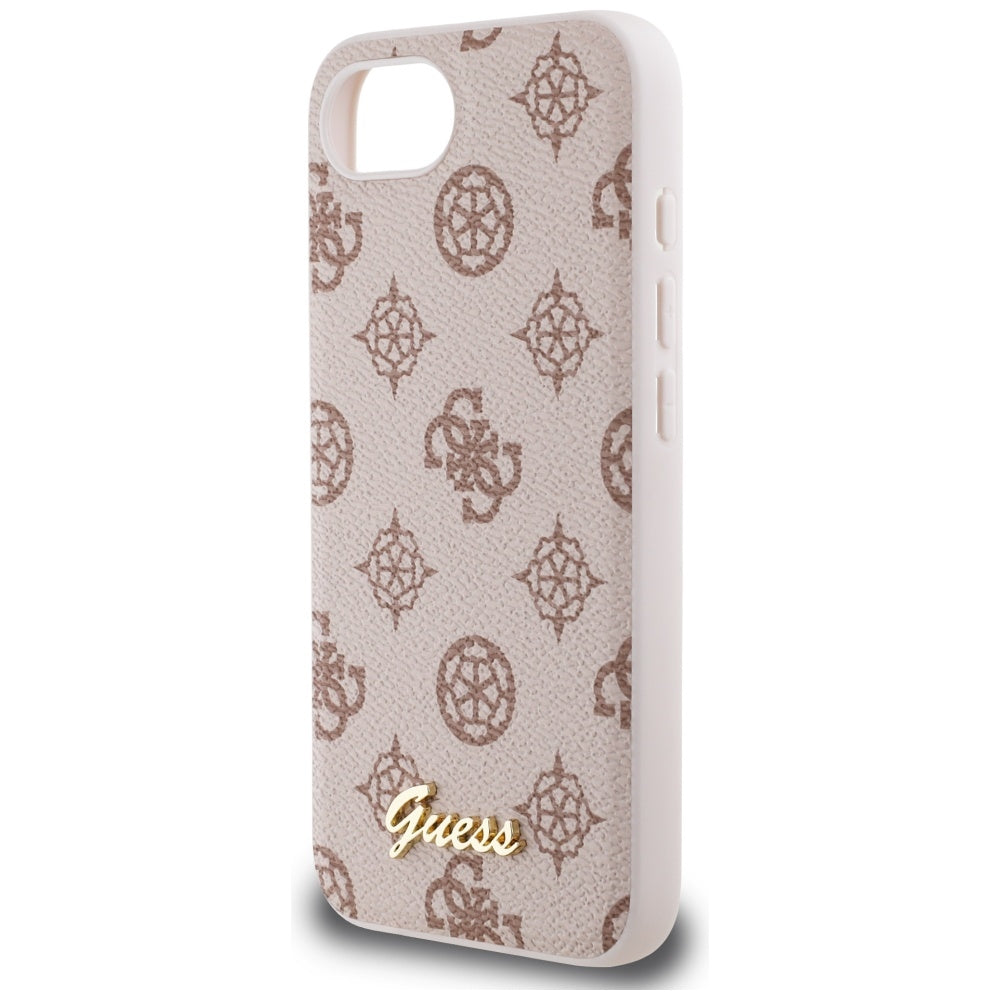 Husa MagSafe pentru Apple iPhone 17e / 16e, Guess, Peony Script, Maro