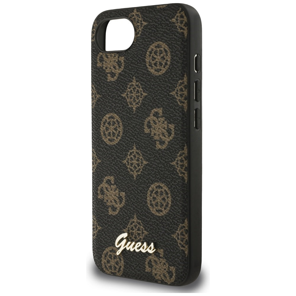 Husa MagSafe pentru Apple iPhone 17e / 16e, Guess, Peony Script, Neagra