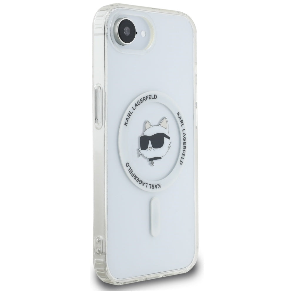 Husa MagSafe pentru Apple iPhone 17e / 16e, Karl Lagerfeld, IML Choupette's Head, Alba