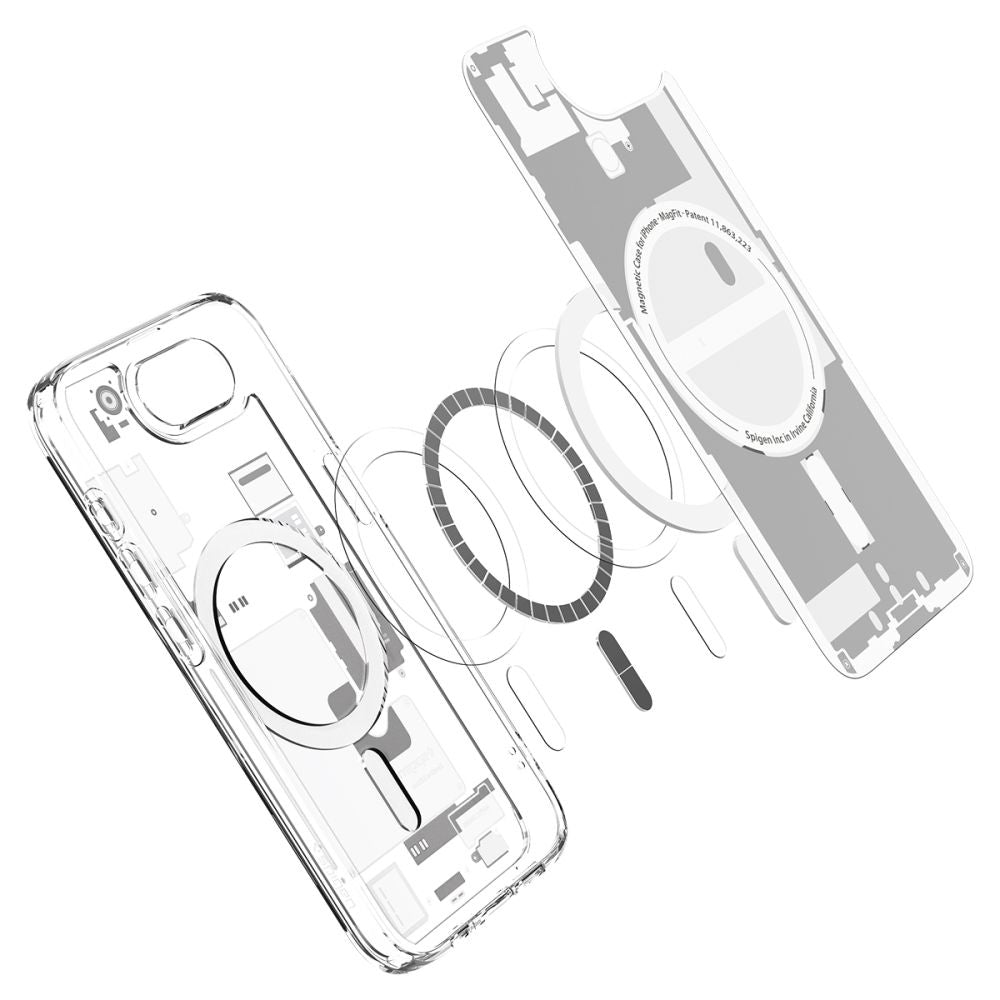 Husa MagSafe pentru Apple iPhone 17e / 16e, Spigen, Ultra Hybrid Zero One, Alba
