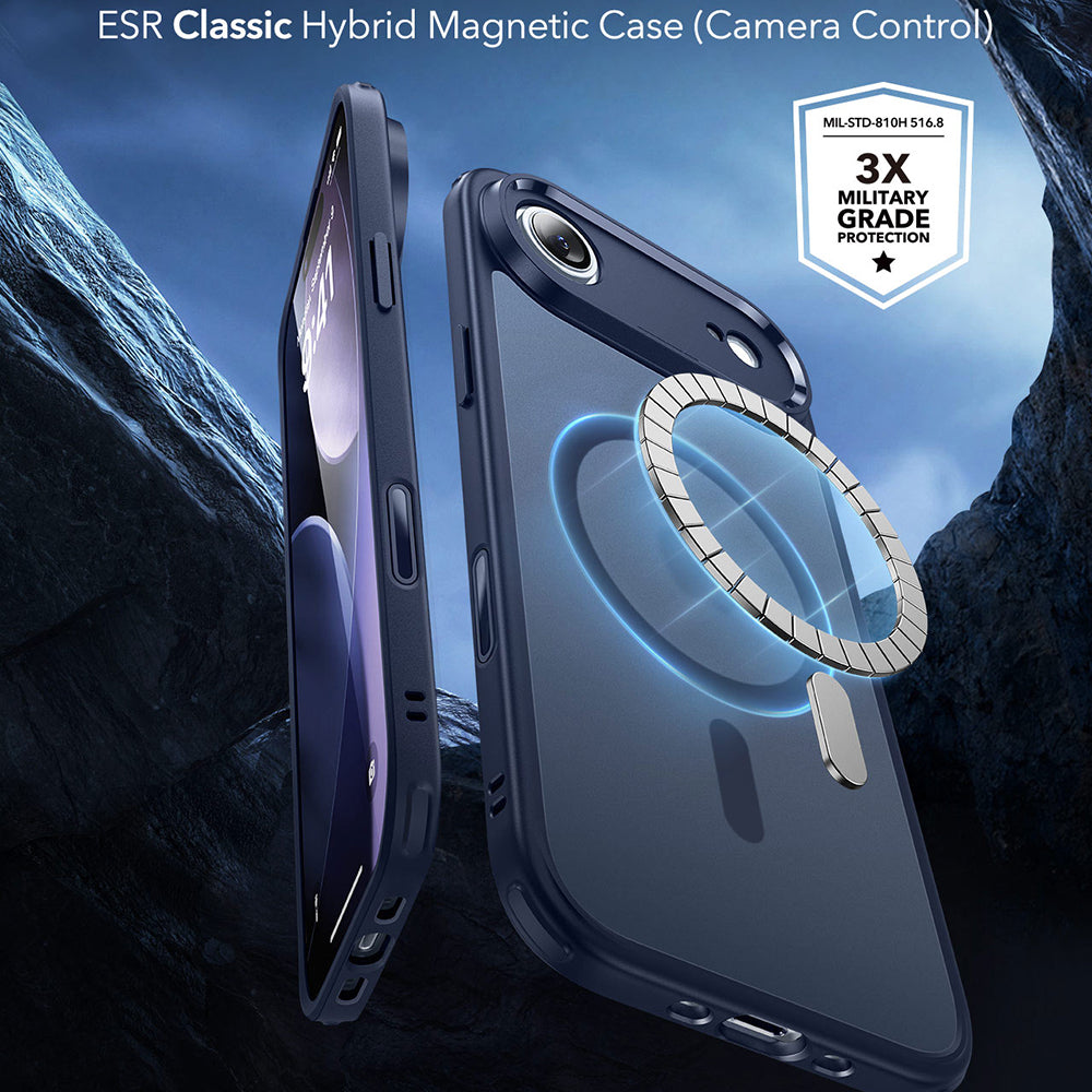 Husa MagSafe pentru Apple iPhone 17 Air, ESR, Classic Hybrid, Albastra Satinata