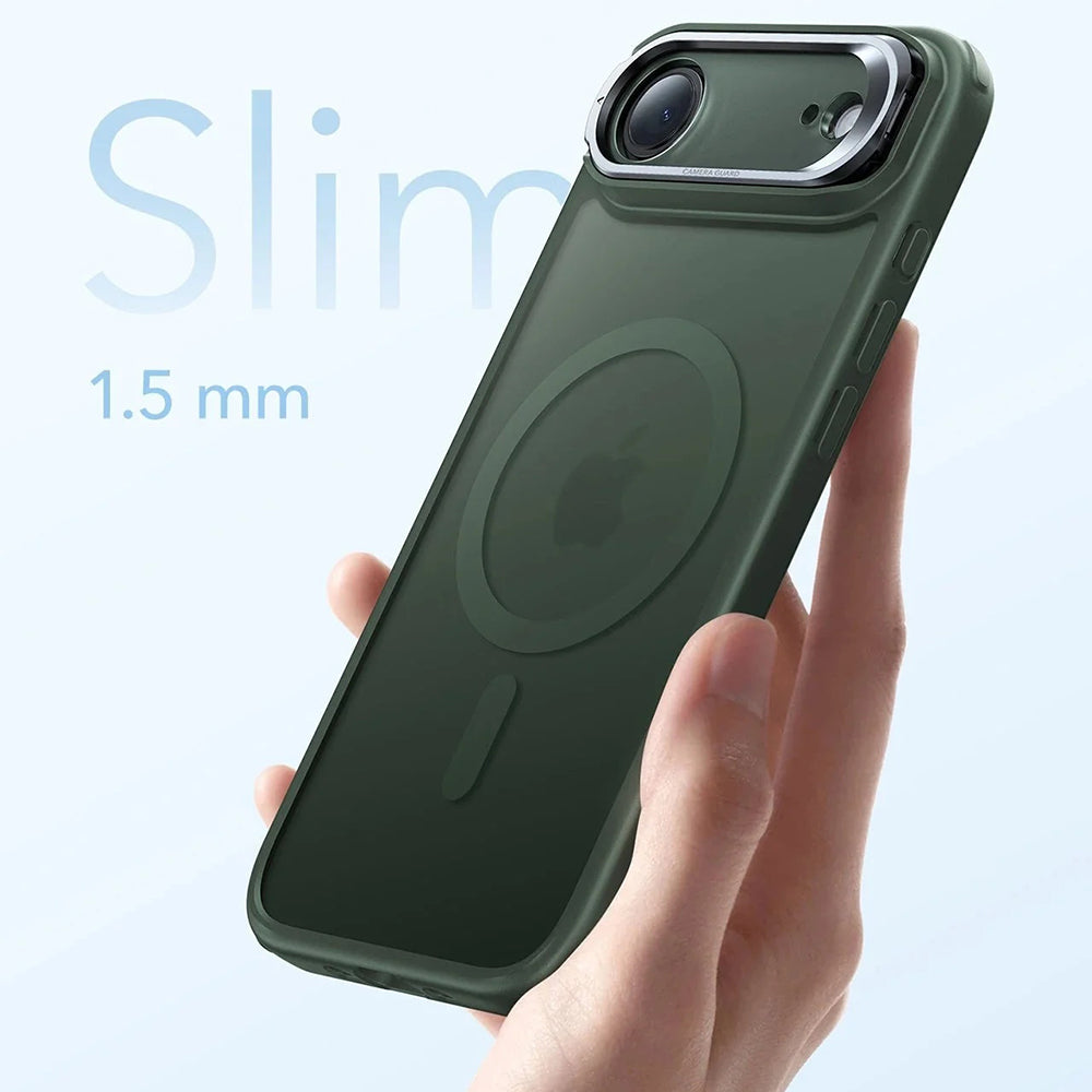 Husa MagSafe pentru Apple iPhone 17 Air, ESR, Classic Hybrid Kickstand, Verde Satinata