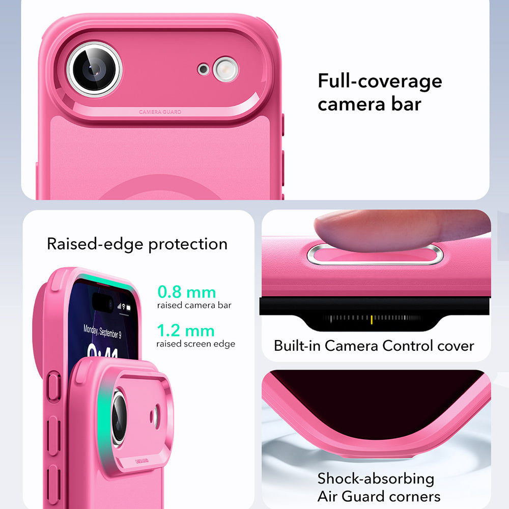 Husa MagSafe pentru Apple iPhone 17 Air, ESR, Classic Hybrid, Roz Satinata