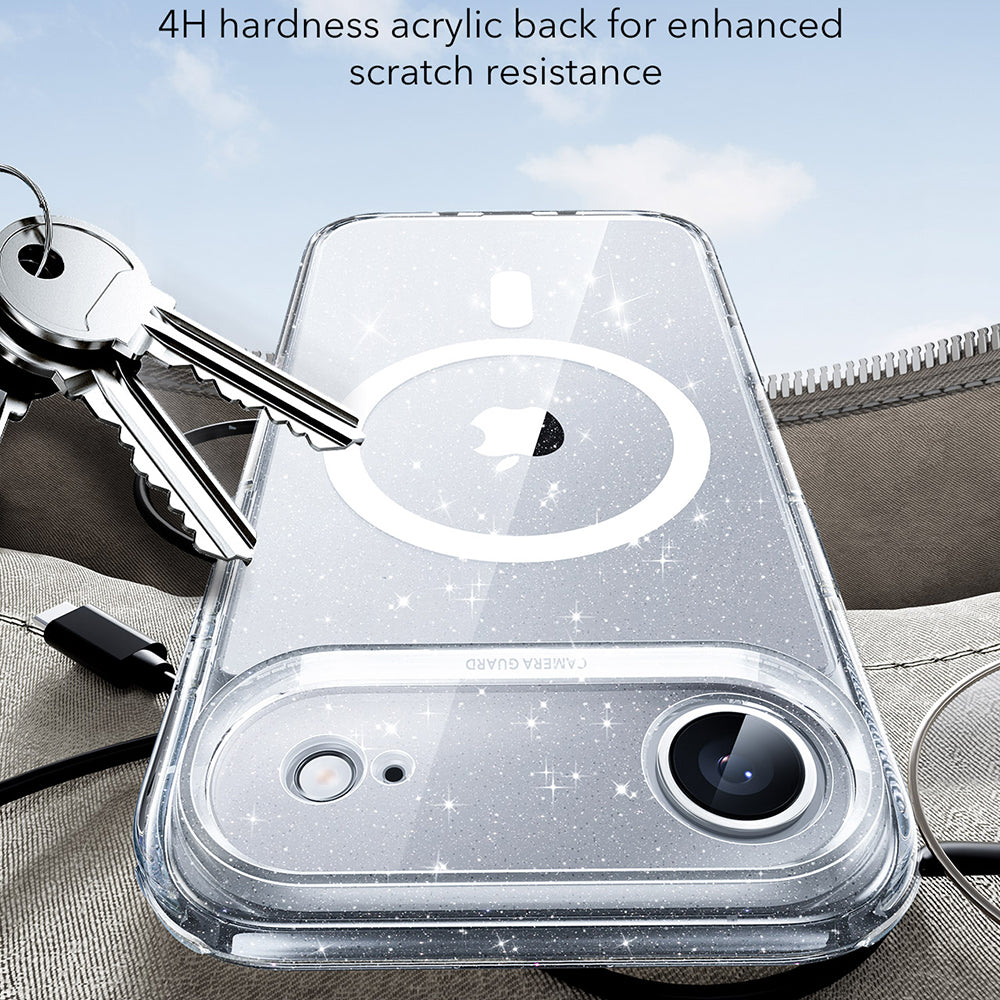 Husa MagSafe pentru Apple iPhone 17 Air, ESR, Classic Hybrid Shimmer, Transparenta