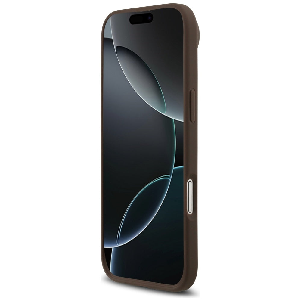 Husa MagSafe pentru Apple iPhone 17 Air, Guess, 4G Circle Classic Logo, Maro
