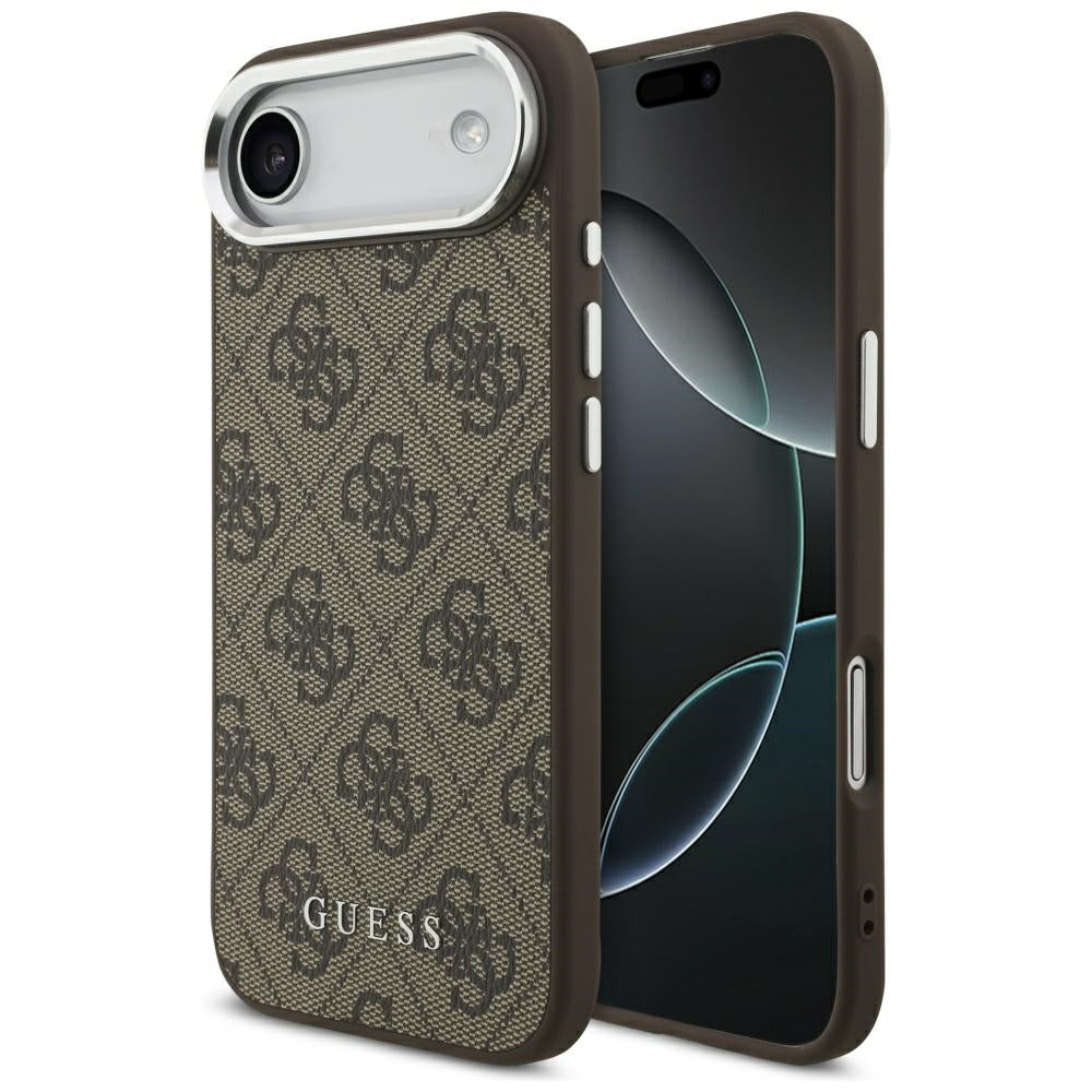 Husa MagSafe pentru Apple iPhone 17 Air, Guess, 4G Classic Logo, Maro