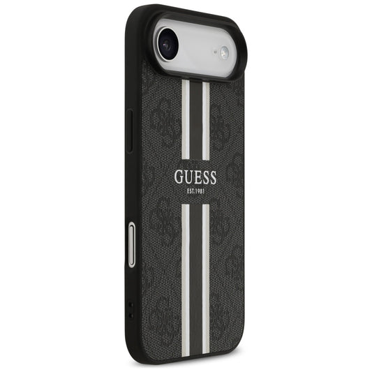 Husa MagSafe pentru Apple iPhone 17 Air, Guess, 4G Printed Stripes, Neagra