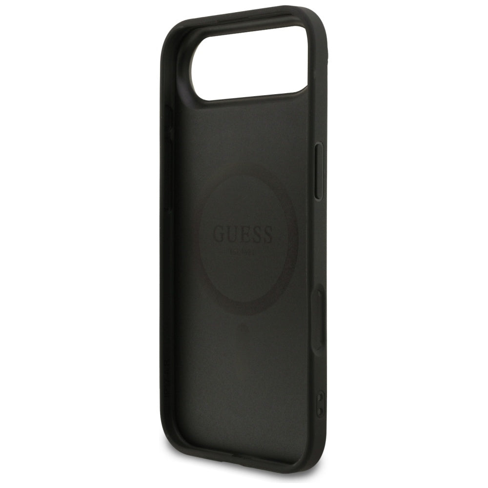 Husa MagSafe pentru Apple iPhone 17 Air, Guess, 4G Ring Classic Logo, Neagra
