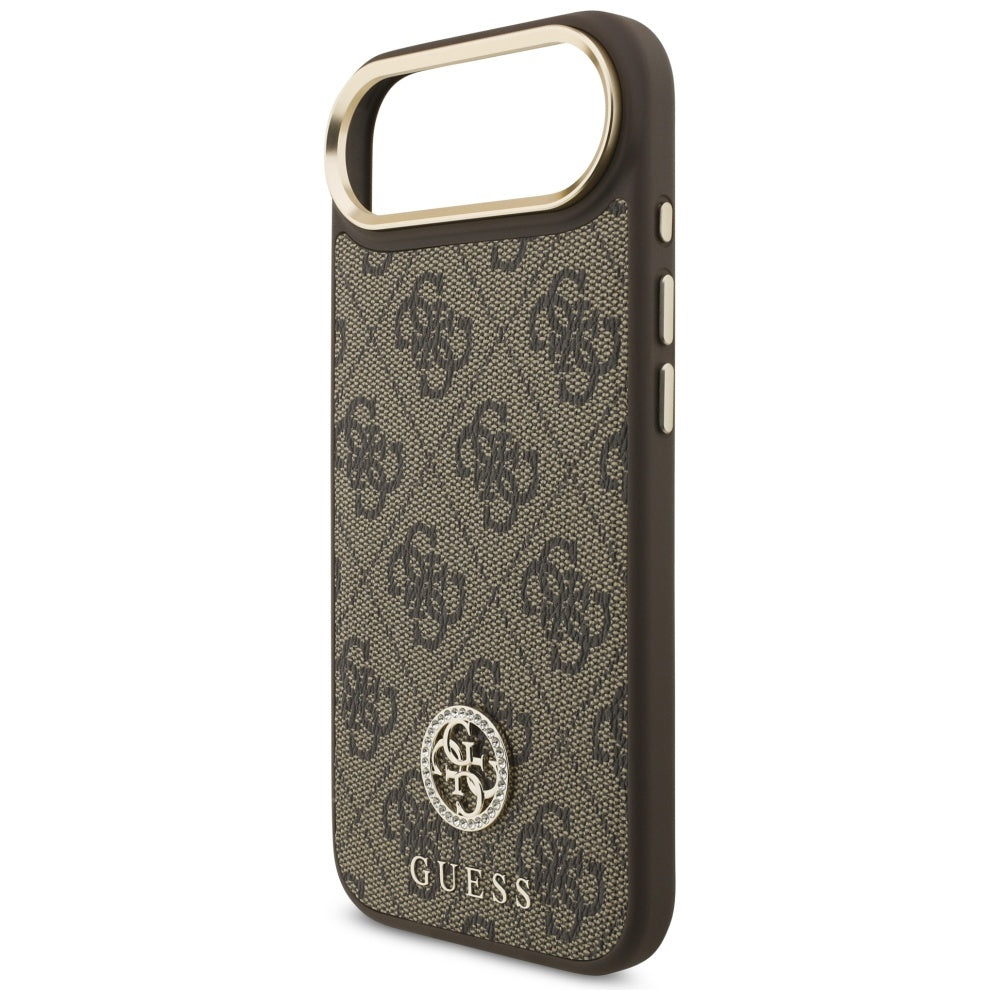 Husa MagSafe pentru Apple iPhone 17 Air, Guess, 4G Strass Logo, Maro