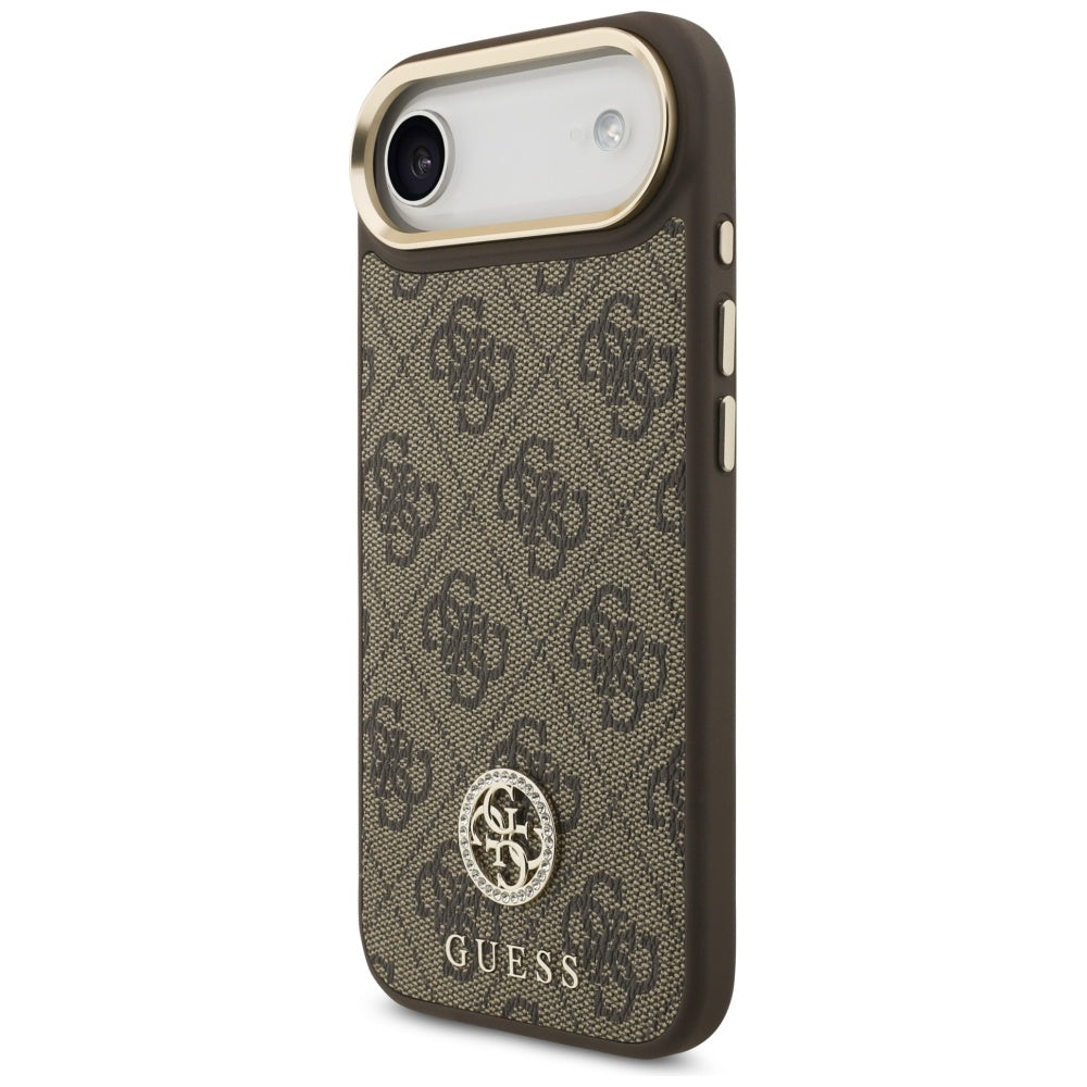 Husa MagSafe pentru Apple iPhone 17 Air, Guess, 4G Strass Logo, Maro