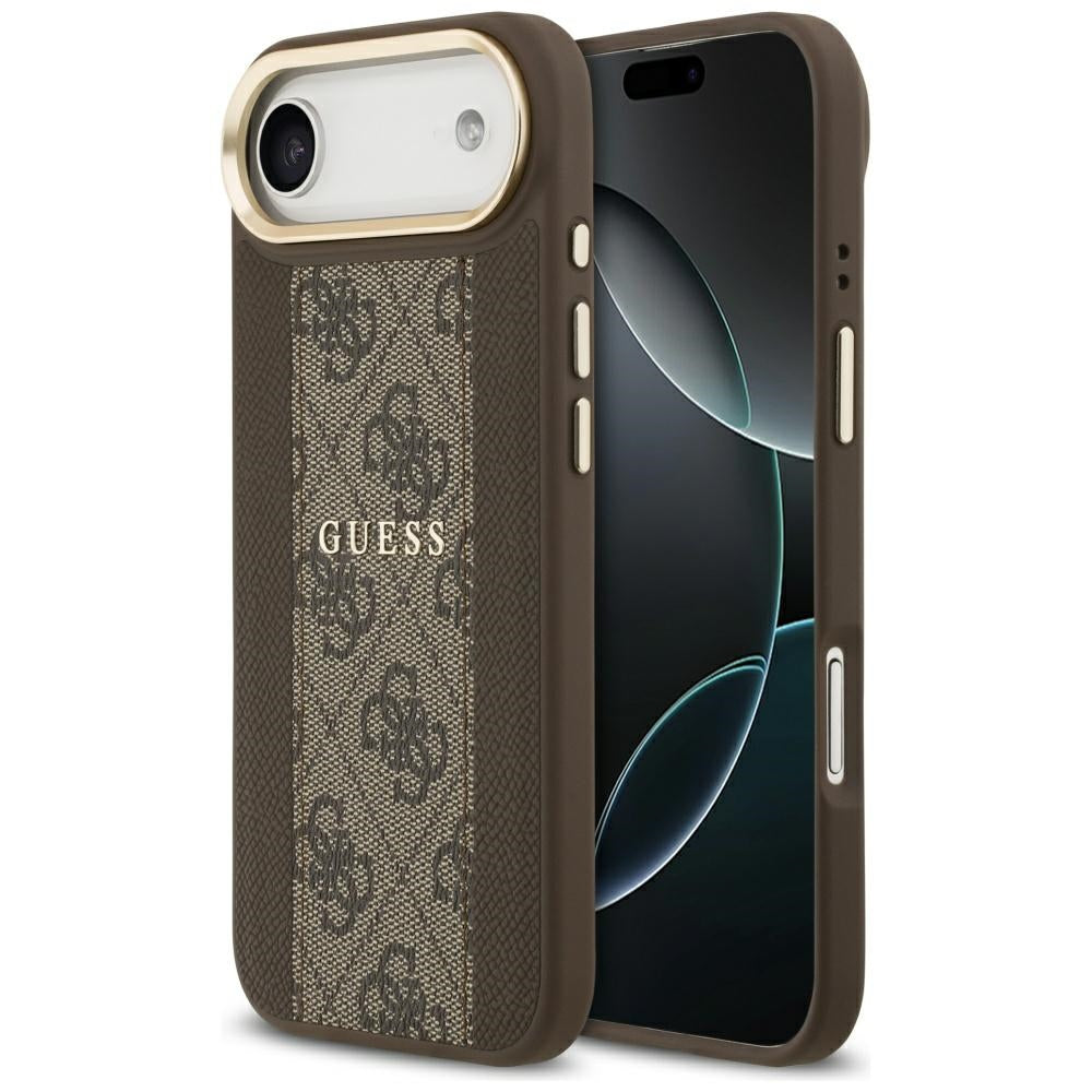 Husa MagSafe pentru Apple iPhone 17 Air, Guess, 4G Stripe, Maro