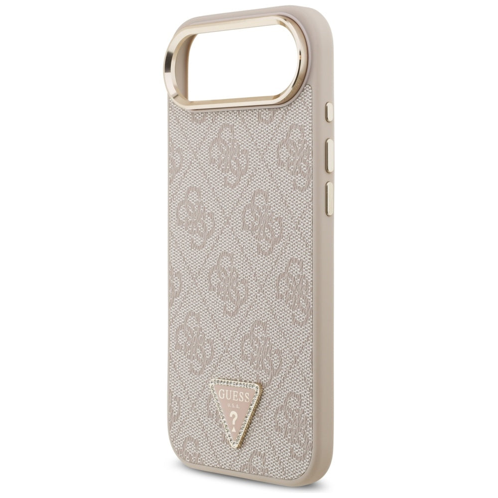 Husa MagSafe pentru Apple iPhone 17 Air, Guess, 4G Triangle Logo, Roz Aurie