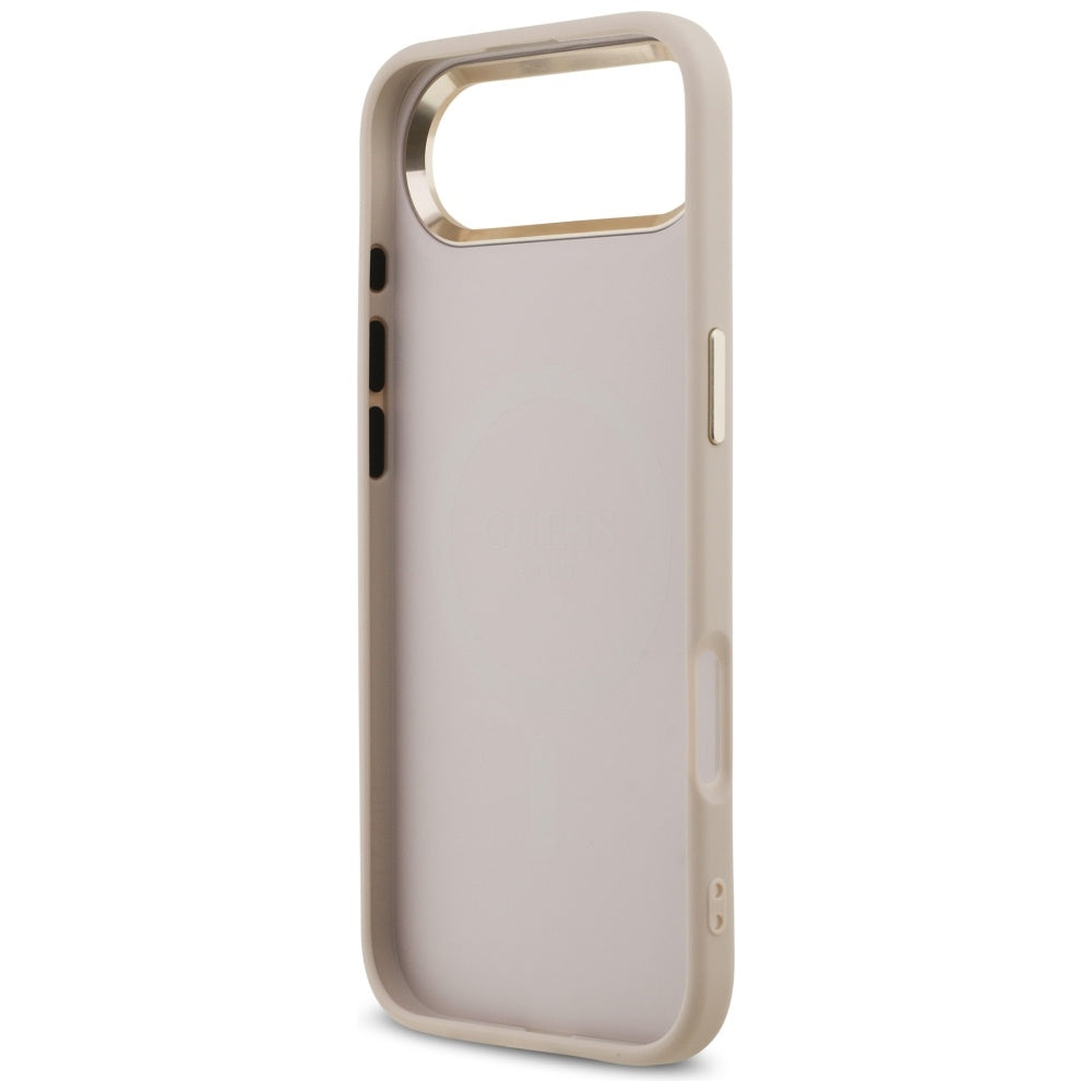 Husa MagSafe pentru Apple iPhone 17 Air, Guess, 4G Triangle Logo, Roz Aurie