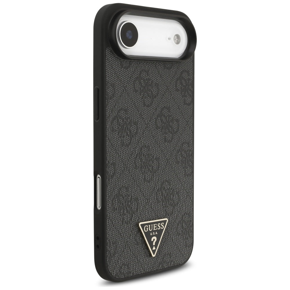 Husa MagSafe pentru Apple iPhone 17 Air, Guess, 4G Triangle Logo with Cord Strap, Neagra