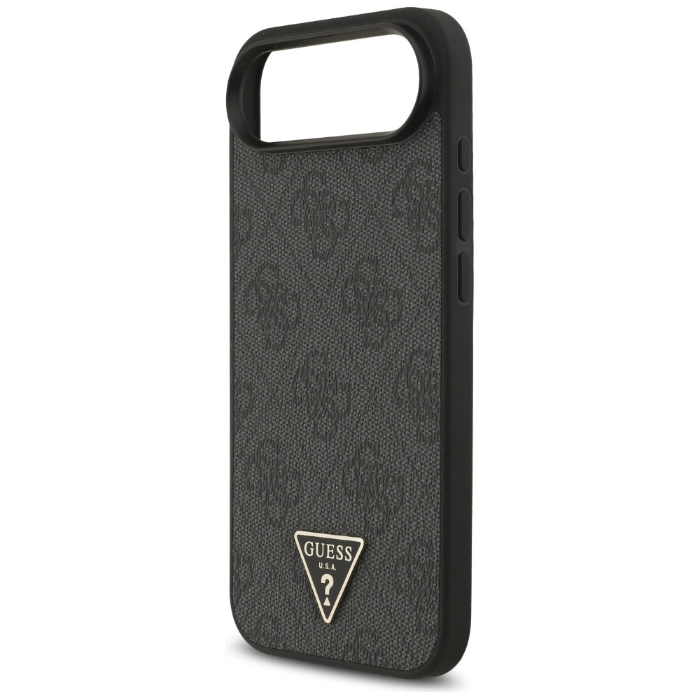 Husa MagSafe pentru Apple iPhone 17 Air, Guess, 4G Triangle Logo with Cord Strap, Neagra