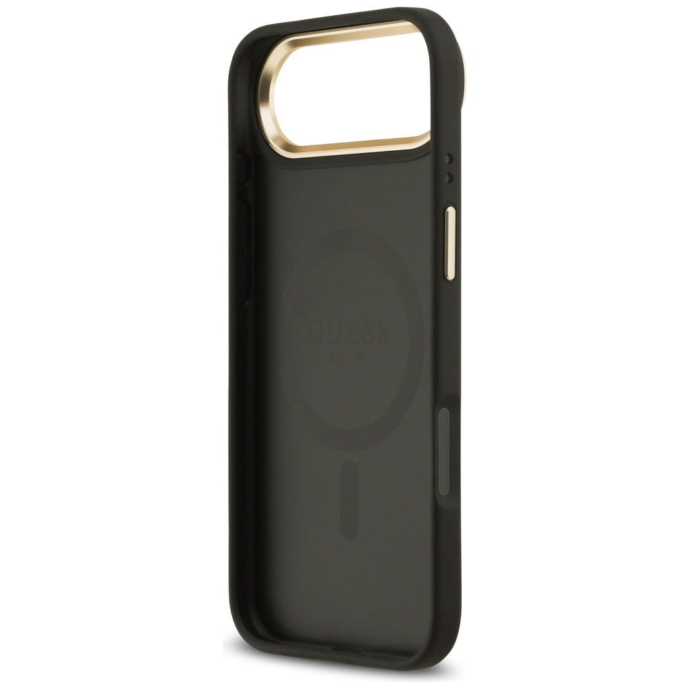 Husa MagSafe pentru Apple iPhone 17 Air, Guess, Grained Strass Logo, Neagra